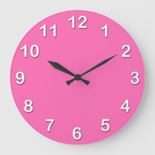 Solid Color Hot Pink 2 Large Clock