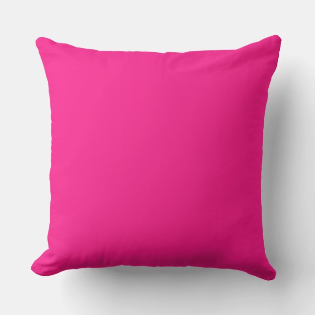 solid color hot pink throw pillow (Front)