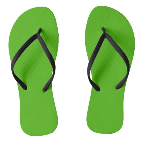 Solid color kelly green flip flops