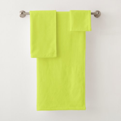 Solid color key lime yellow green bath towel set