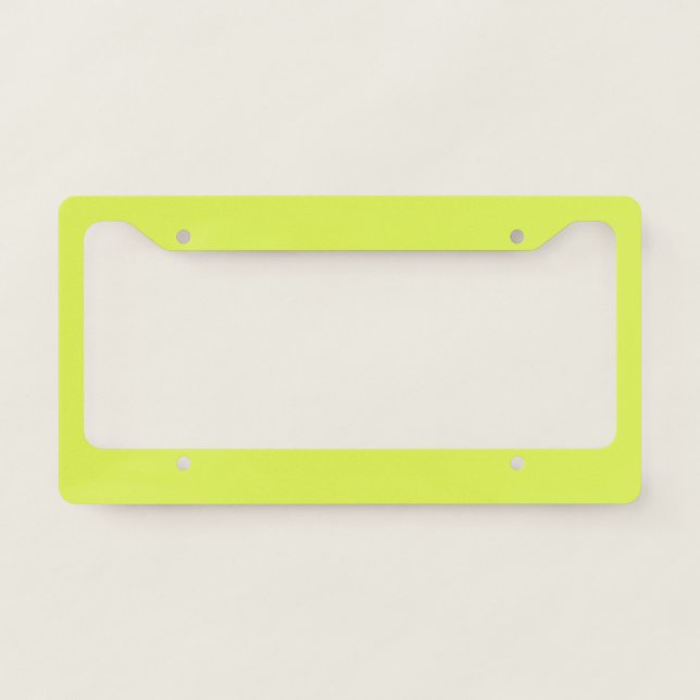 Solid color key lime yellow green license plate frame (Front)