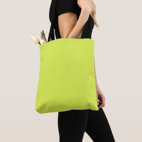 Solid color key lime yellow green tote bag