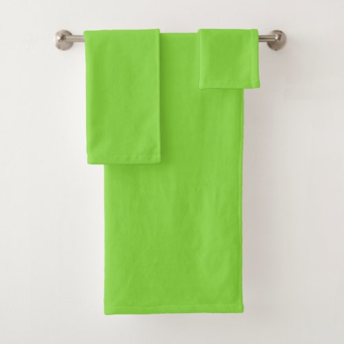 Solid color kiwi green bath towel set