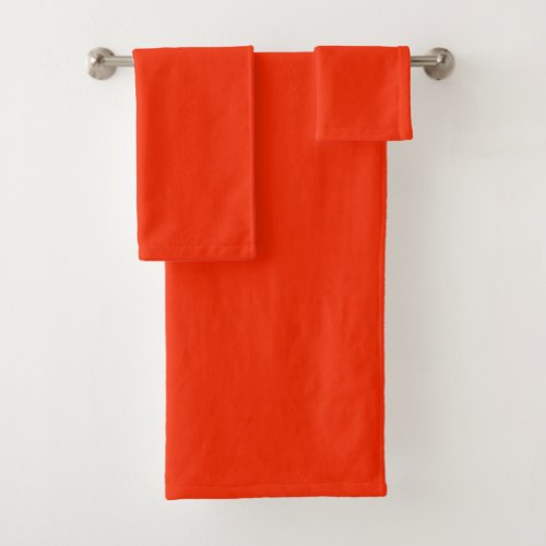 Solid color lava vivid red orange bath towel set