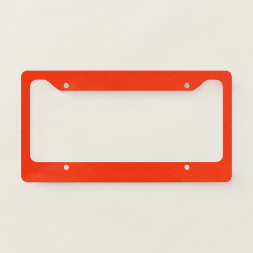 Solid color lava vivid red orange license plate frame