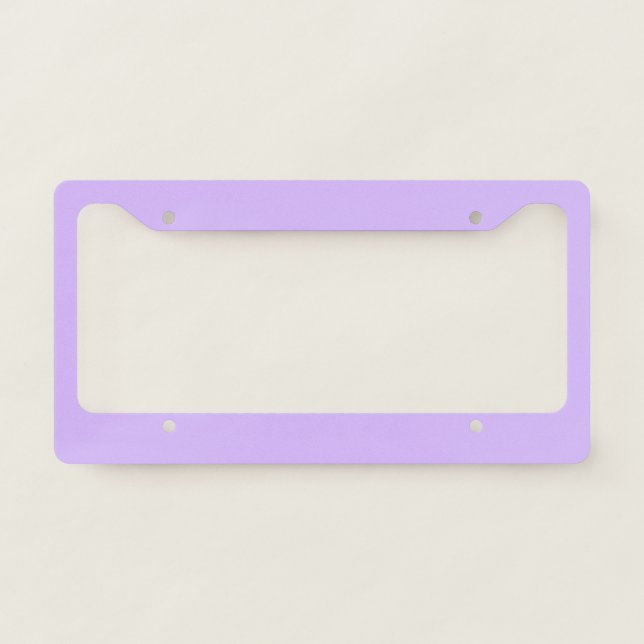 Solid color lavender purple license plate frame (Front)