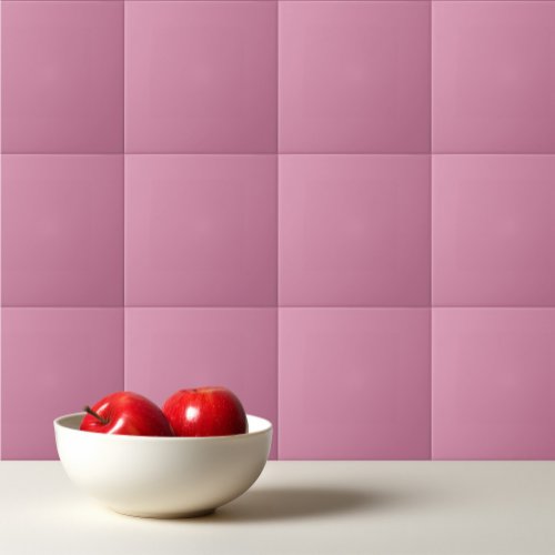 Solid color light puce pink ceramic tile