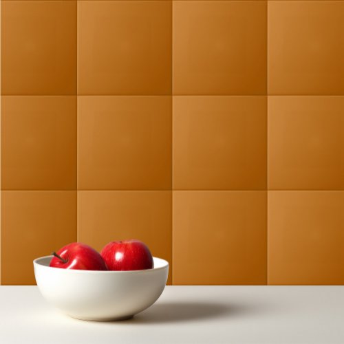 Solid color light umber ochre ceramic tile