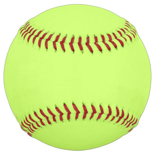 Solid color light yellow green softball