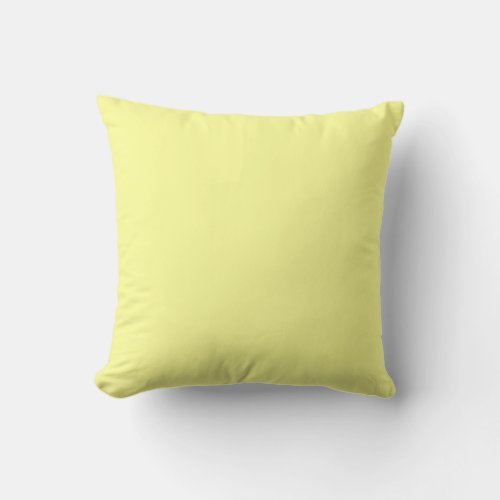 Solid Color Light Yellow Throw Pillow