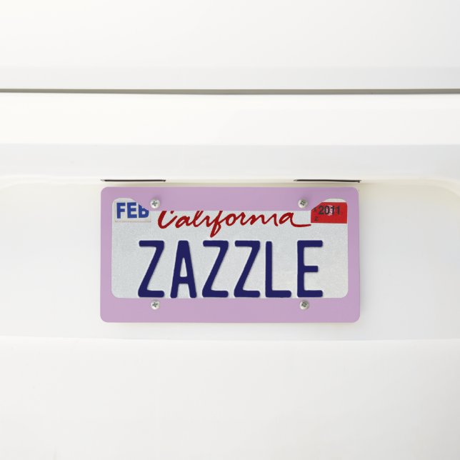 Solid Color Lilac License Plate Frame (On Car)