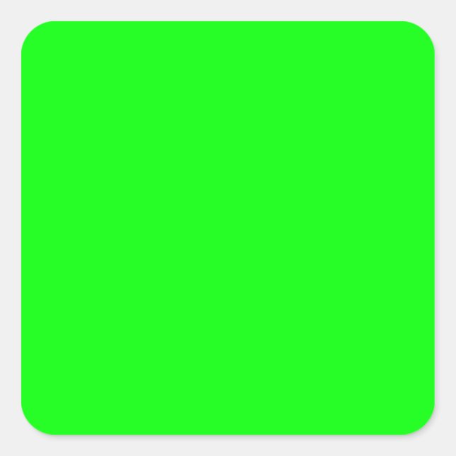 Solid Color Lime Green Blank Square Sticker (Front)