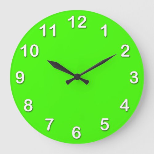 Solid Color Lime Green Large Clock