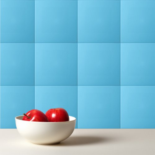 Solid color malibu blue ceramic tile