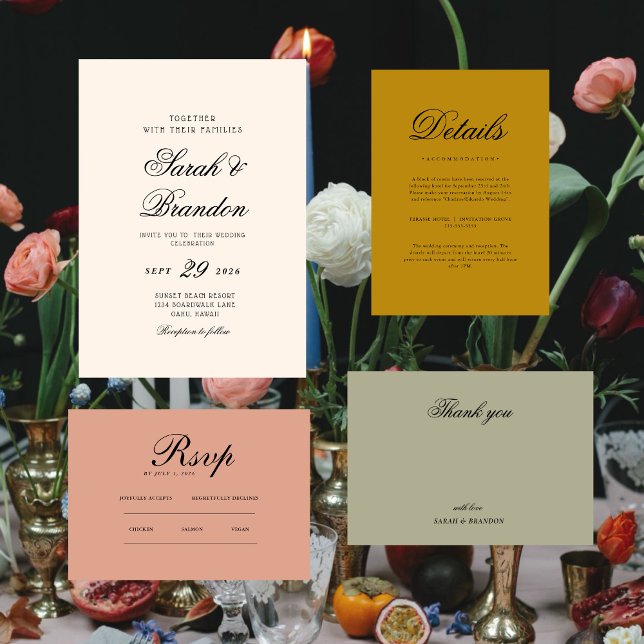 Solid Color Minimalist Script Wedding Thank You  (Creator Uploaded)