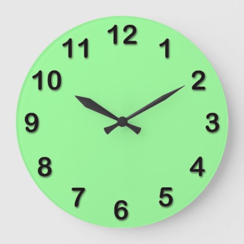 Solid Color Mint Green Large Clock