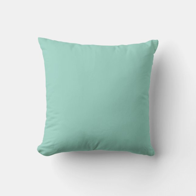 Solid Color Mint Throw Pillow (Front)