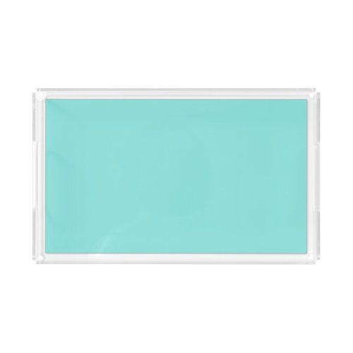 Solid color misty teal turquoise acrylic tray