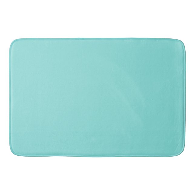 Solid color misty teal turquoise bath mat (Front)