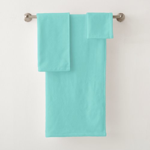 Solid color misty teal turquoise bath towel set