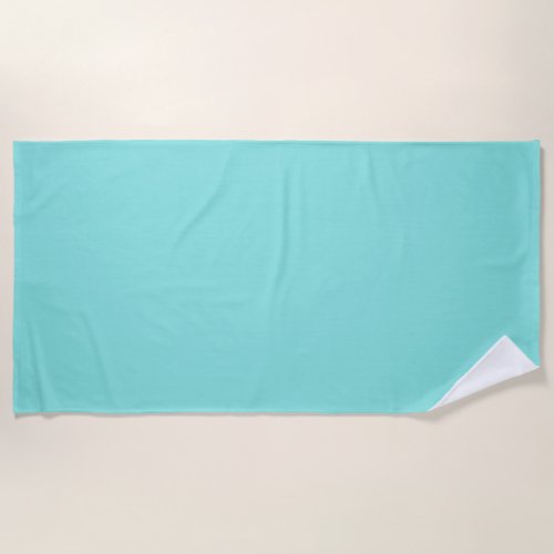 Solid color misty teal turquoise beach towel