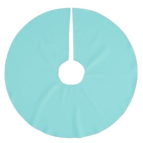 Solid color misty teal turquoise brushed polyester tree skirt