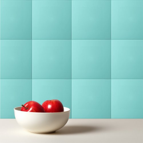 Solid color misty teal turquoise ceramic tile