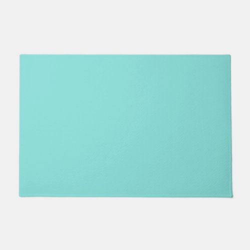 Solid color misty teal turquoise doormat