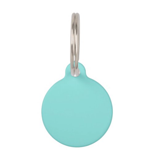 Solid color misty teal turquoise pet ID tag