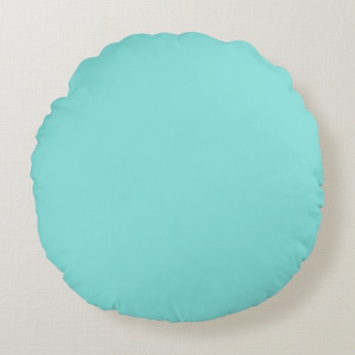 Solid color misty teal turquoise round pillow