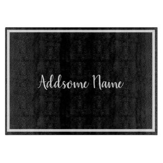 Solid Color Modern Basic Black Monogrammed Cutting Board