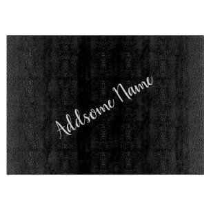 Solid Color Modern Basic Black Monogrammed Cutting Board