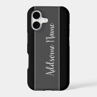 Solid Color Modern Basic Black Monogrammed iPhone 17 Case