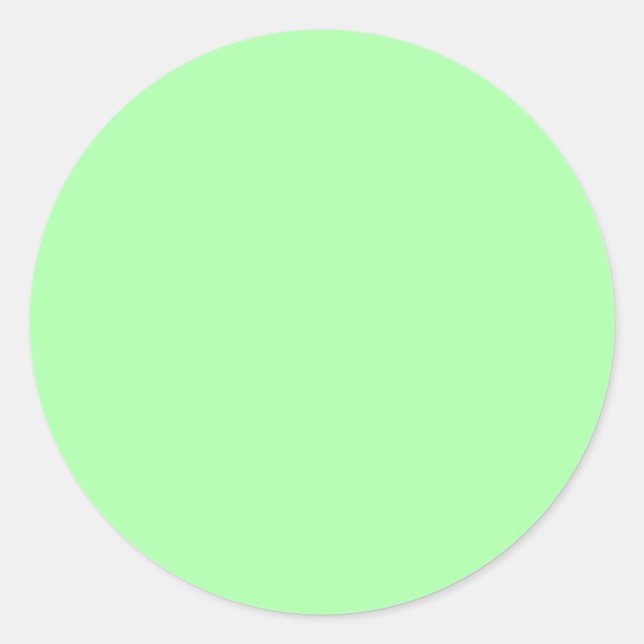Solid Color Modern Mint Green Blank Classic Round Sticker (Front)