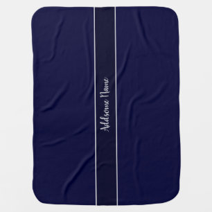 Solid Color Modern Navy  Blue Stylish Baby Blanket
