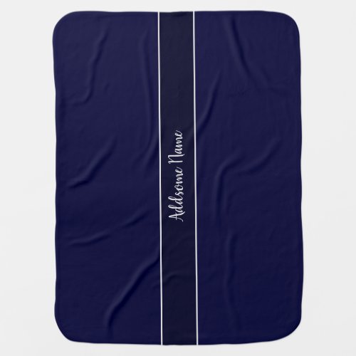 Solid Color Modern Navy  Blue Stylish Baby Blanket