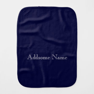 Solid Color Modern Navy Blue Stylish Baby Burp Cl Baby Burp Cloth