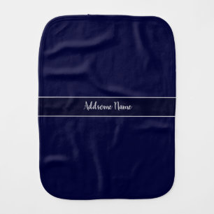 Solid Color Modern Navy Blue Stylish Baby Burp Cloth
