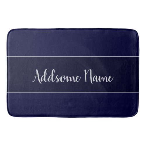 Solid Color Modern Navy  Blue Stylish Bath Mat