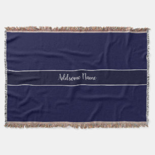 Solid Color Modern Navy  Blue Stylish Throw Blanket