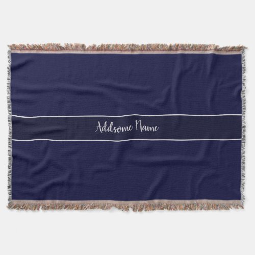 Solid Color Modern Navy  Blue Stylish Throw Blanket