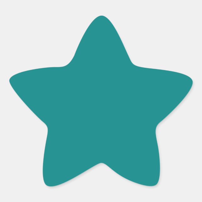 Solid Color Modern Teal Blank Star Sticker (Front)