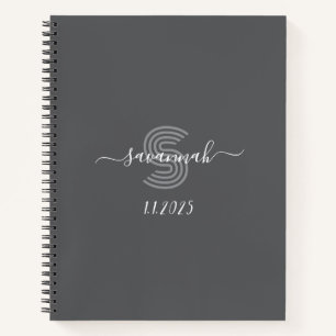 Solid Color  Monogram Sketchbook  Notebook