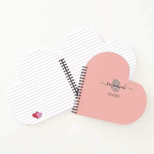 Solid Color  Monogram Sketchbook  Notebook (Inside)