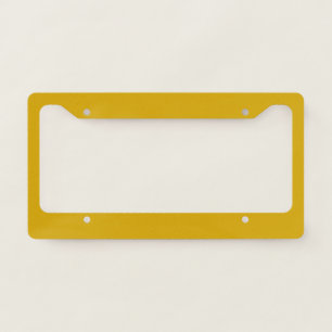 Solid color mustard yellow license plate frame