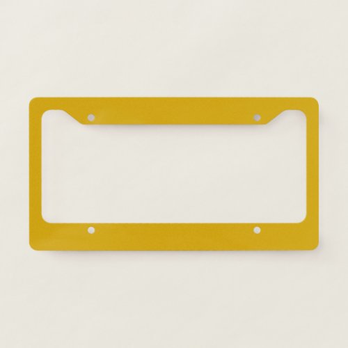 Solid color mustard yellow license plate frame