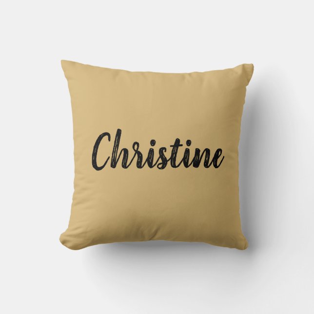 Solid Color Name Template Throw Pillow (Front)