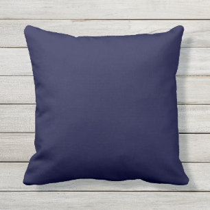 Solid Color Nautical Navy Blue Outdoor Pillow