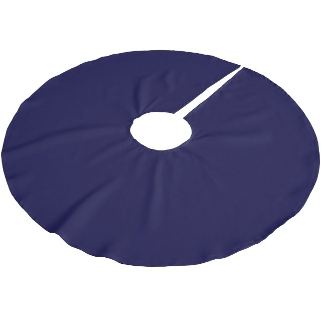 Solid Color: Navy Blue Brushed Polyester Tree Skirt (Angled)