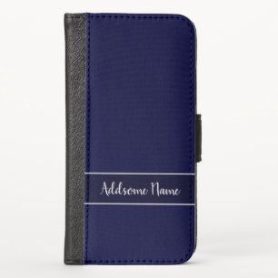 Solid color Navy Blue Cell Phone Accessory iPhone X Wallet Case